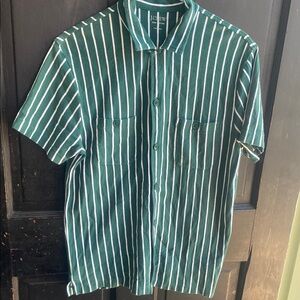 J. Crew Green and White Casual Button Down Shirt